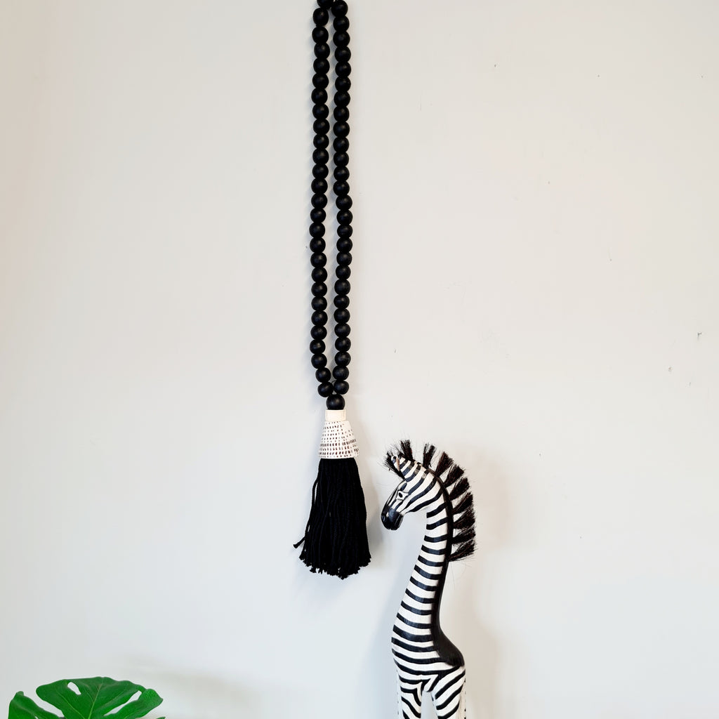 Beaded Black Shell Tassel - Homewares- Home Story NZ